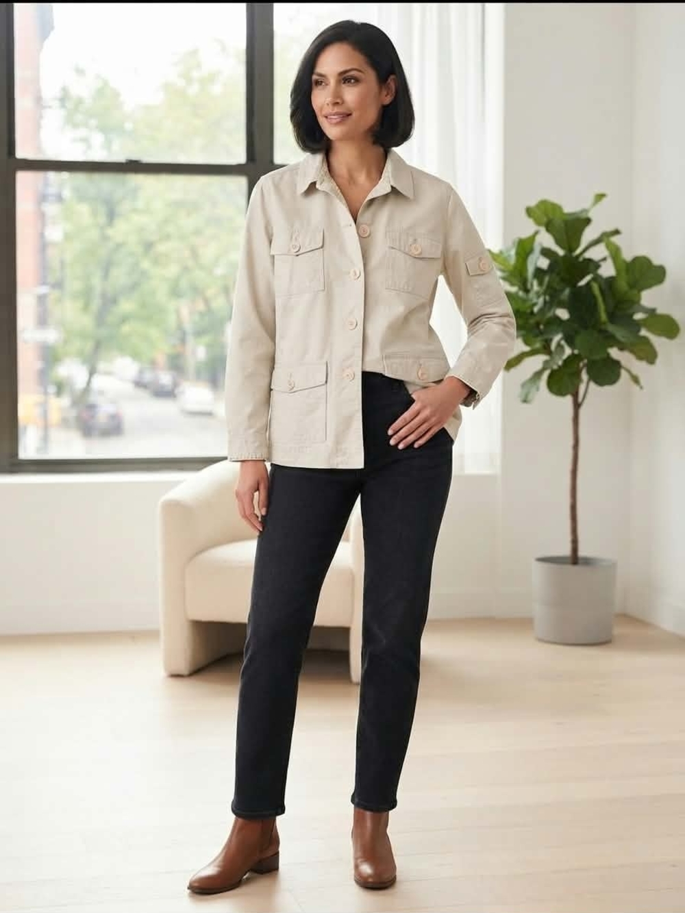 IZOD Woman Utility Jacket / Field Coat Size 2X